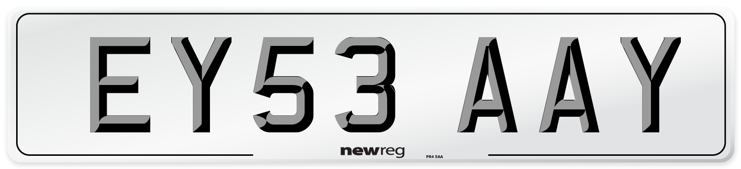 EY53 AAY Number Plate from New Reg